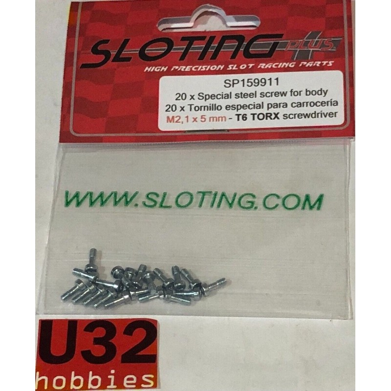 SLOTING PLUS SP159911 TORNILLO ESPECIAL CARROCERIA m2.1 x 5 mm TORX T6 20 UNID