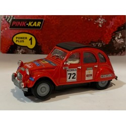 SLOT CAR PINK-KAR CV035 CITROEN 2CV -72 RALLYE 1974 ROJO