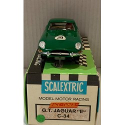 SLOT CAR SCX SCALEXTRIC EXIN C-34 JAGUAR E G.T. RACE TUNED VERDE