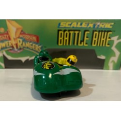 SLOT CAR SCALEXTRIC C-883 MOTORCYCLE AND SIDECAR GREEN POWER RANGERS