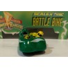 SLOT CAR SCALEXTRIC C-883 MOTORCYCLE AND SIDECAR GREEN POWER RANGERS