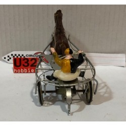 SLOT CAR CIRCUIT 24 TIERCE24 SULKY AMARILLO CABALLO MARRON