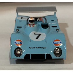 SLOT CAR VANQUISH LM 22 MIRAGE FORD -7 12H.SEBRING 1972 GULF BELL-VAN LENNEP