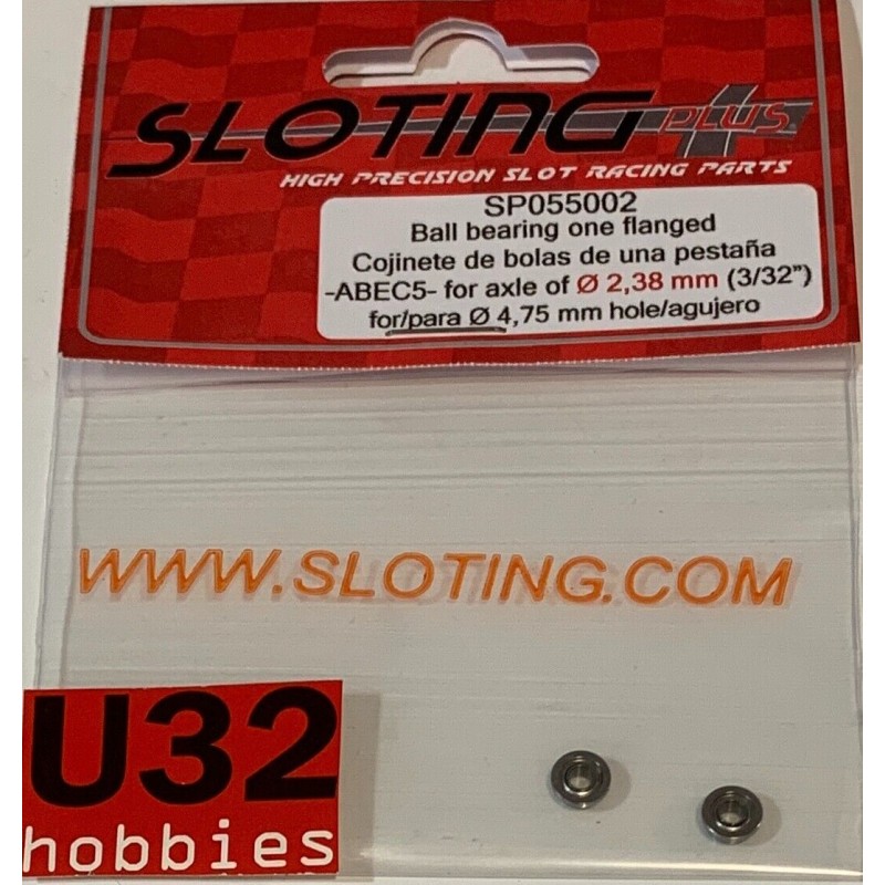 SLOTING PLUS SP055002 RODAMIENTO A BOLAS ABEC5 1 LABIO EJE 2.38mm 2 UNIDADES