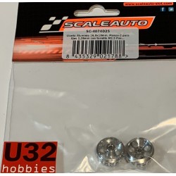 SCALEAUTO SC-4074D25 LLANTA 16.9x10mm MONZA-2 ALUM. EJE 2.38mm TORNILLO M2.5