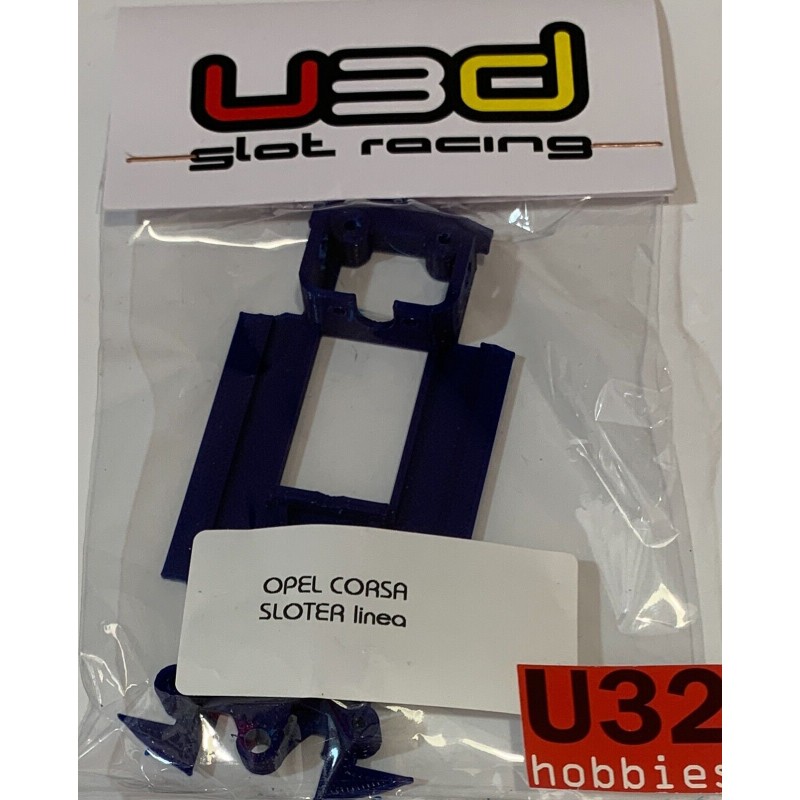 U3D CHASIS 3D OPEL CORSA  EN LINEA  AZUL SLOTER