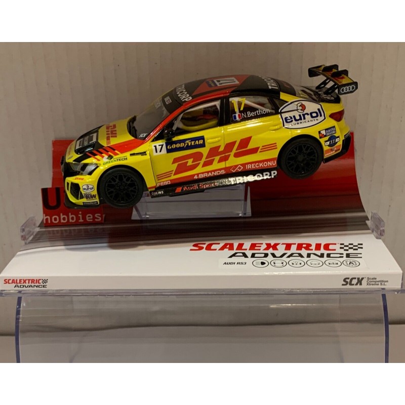 SLOT CAR SCALEXTRIC ADVANCE E10457S300 AUDI RS3 LMS -17 WTCR 2002 DHL N.BERTHON