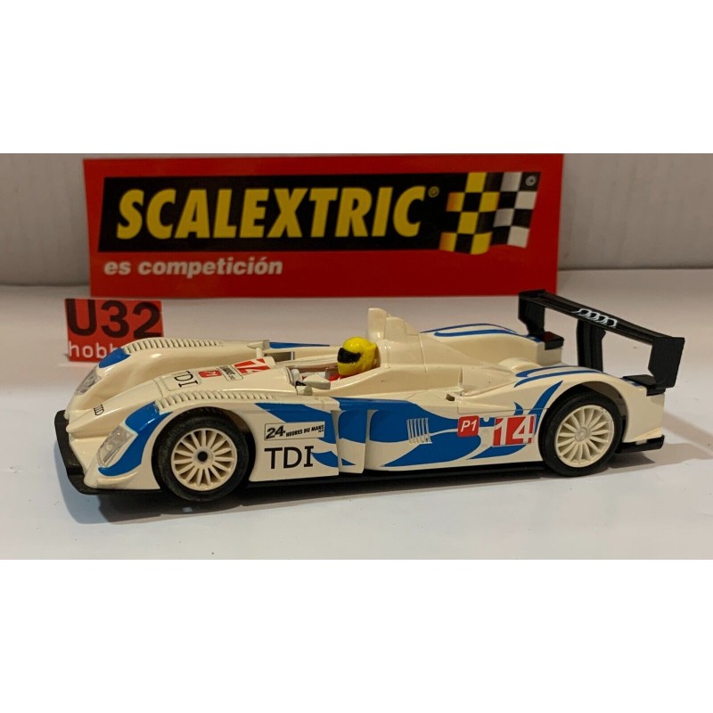 SLOT CAR SCX SCALEXTRIC AUDI R10 TDI LMP -14 COLOR CREMA RARO ONLY IN SETS