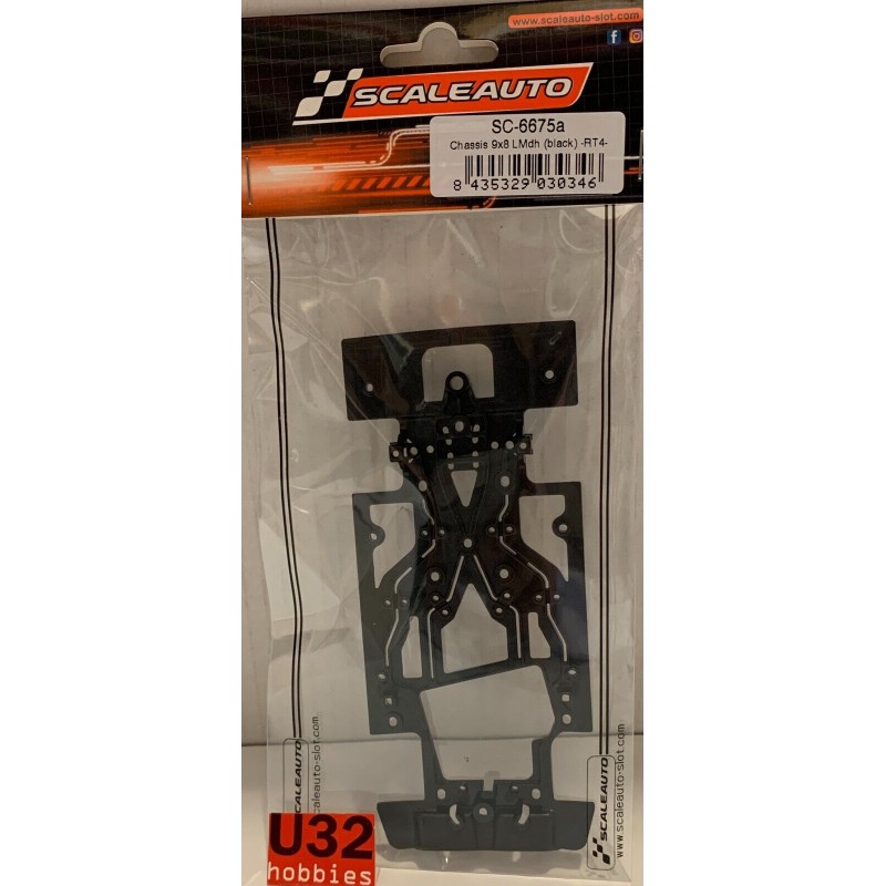 SCALEAUTO SC-6675A CHASIS PEUGEOT 9X8 HYPERCAR LMDH BLACK PARA SOPORTE RT4