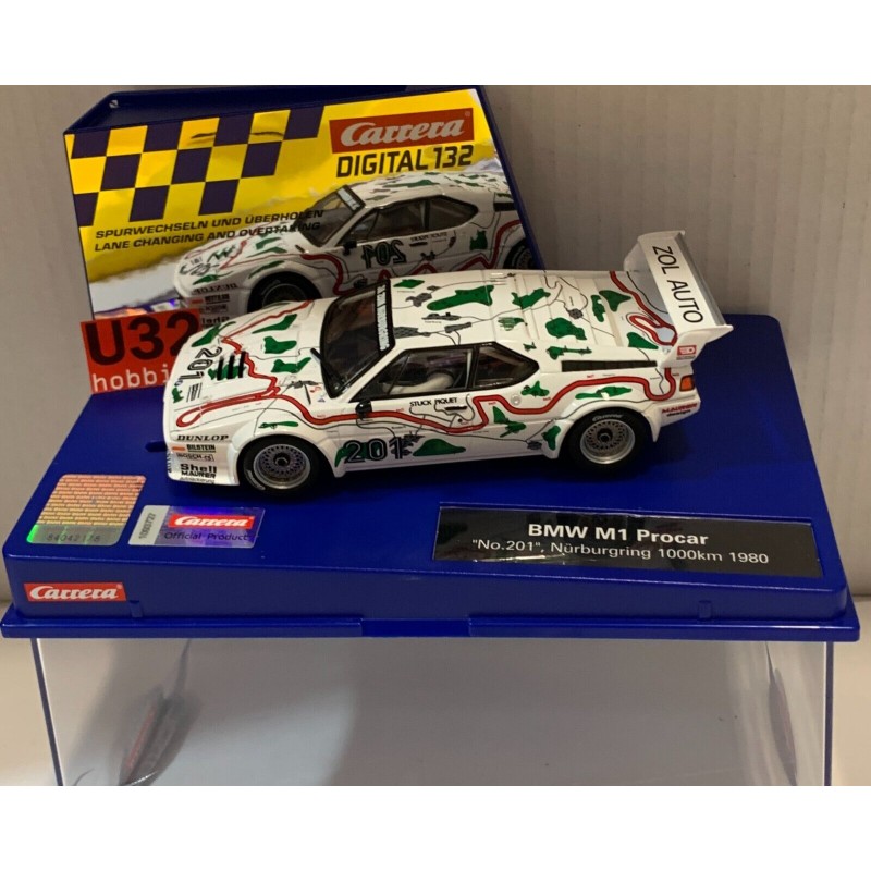 SLOT CAR CARRERA DIGITAL 30955 BMW M1 PROCAR -201 NURBURGRING 1000Km 1980 STUCK