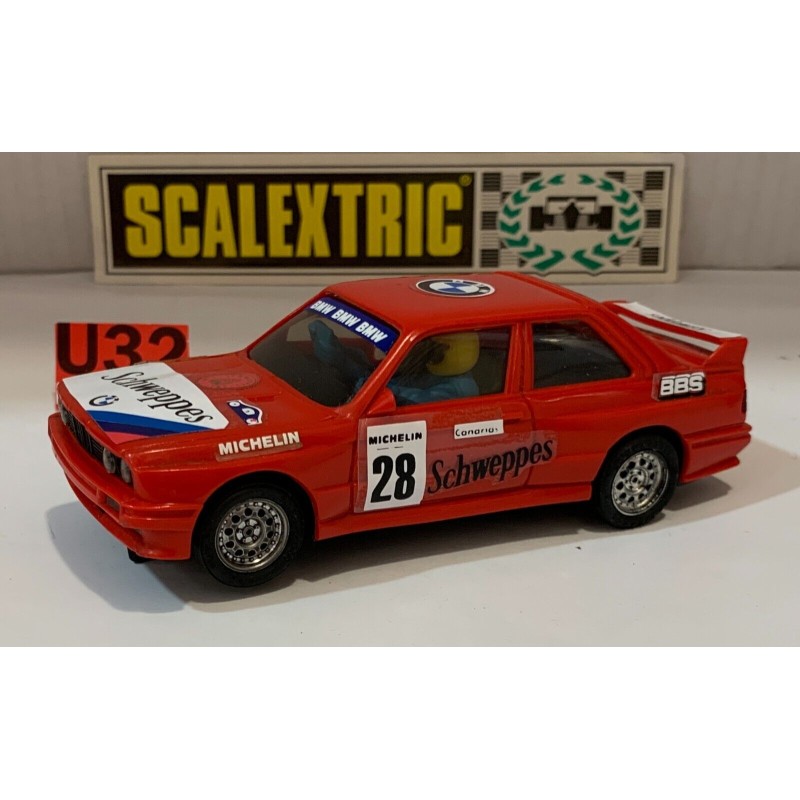 SLOT CAR SCX SCALEXTRIC EXIN 8323 BMW M3 E30 -28 SCHWEPPES ROJO