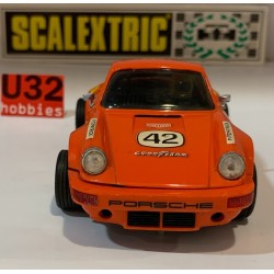 SLOT CAR SCX SCALEXTRIC EXIN 4051 PORSCHE 911 CARRERA -42 FITZPATRICK NARANJA