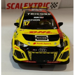 SLOT CAR SCALEXTRIC U10457S300 AUDI RS3 LMS -17 WTCR 2002 DHL NATHANAEL BERTHON