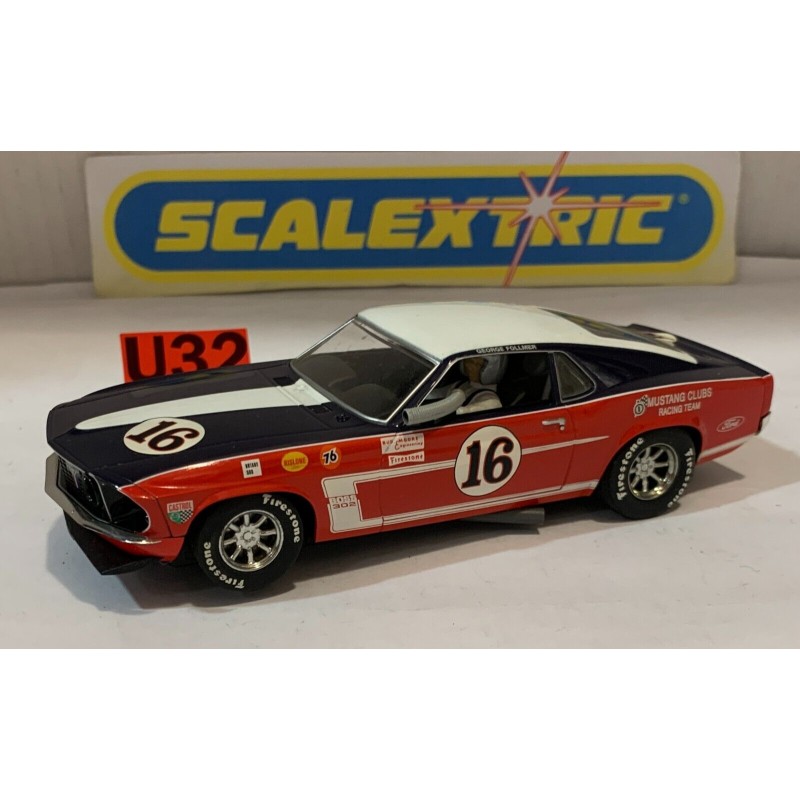 SLOT CAR SCX CALEXTRIC 2402 FORD MUSTANG BOSS '69 - 16 GEORGE FOLLMER