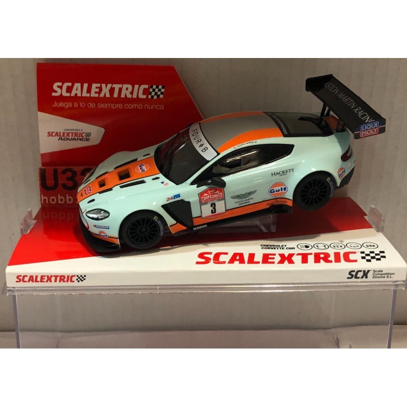 SLOT CAR SCX SCALEXTRIC U10428S300 ASTON MARTIN VANTAGE GT3 -3 GULF