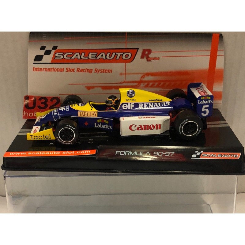 SLOT CAR SCALEAUTO SC-6268 WILLIAMS ELF FV13B -5 F1 CANON 90-97 NIGEL MANSELL