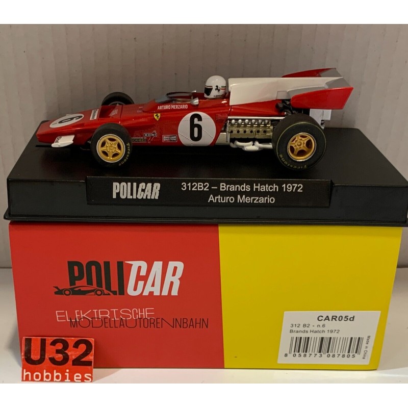 SLOT CAR POLICAR CAR05D FERRARI 312B2 -6 BRANDS HATCH 1972 ARTURO MERZARIO