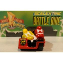 SLOT CAR SCALEXTRIC C-884 MOTORCYCLE AND SIDECAR RED POWER RANGERS