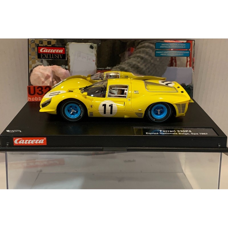 SLOT CAR CARRERA EXCLUSIV 23245 FERRARI 330 P4 -11 EQUIPE NATIONALE BELGE SPA'67