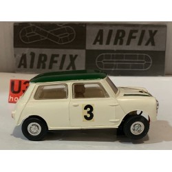 SLOT CAR AIRFIX 5165 MINI COOPER -3 BLANCO TECHO VERDE