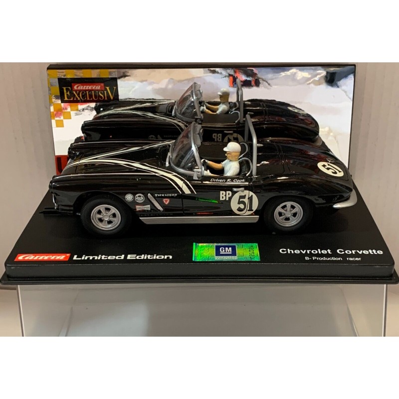 SLOT CAR CARRERA EXCLUSIV 20487 CHEVROLET CORVETTE -51 CONVERTIBLE '62 LTED 1/24