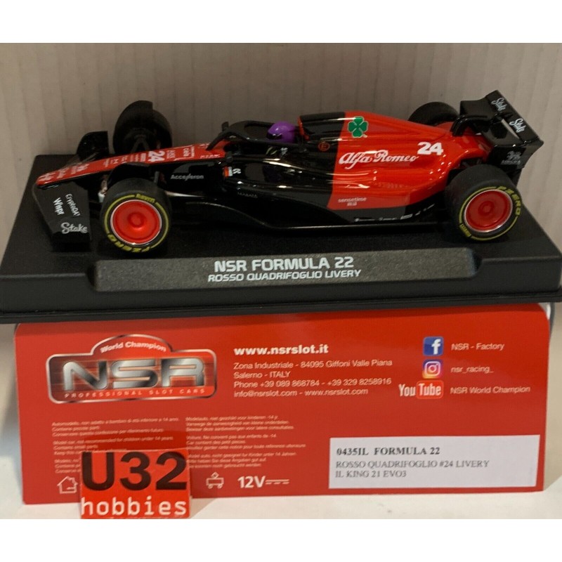 SLOT CAR NSR 0435IL ALFA ROMEO C42 -24 F1 '23 VALTTERI BOTTAS ROSSO QUADRIFOGLIO