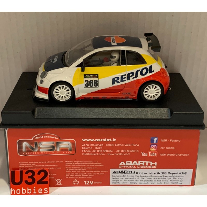 SLOT CAR NSR 0338SW FIAT 500 ABARTH -368 REPSOL