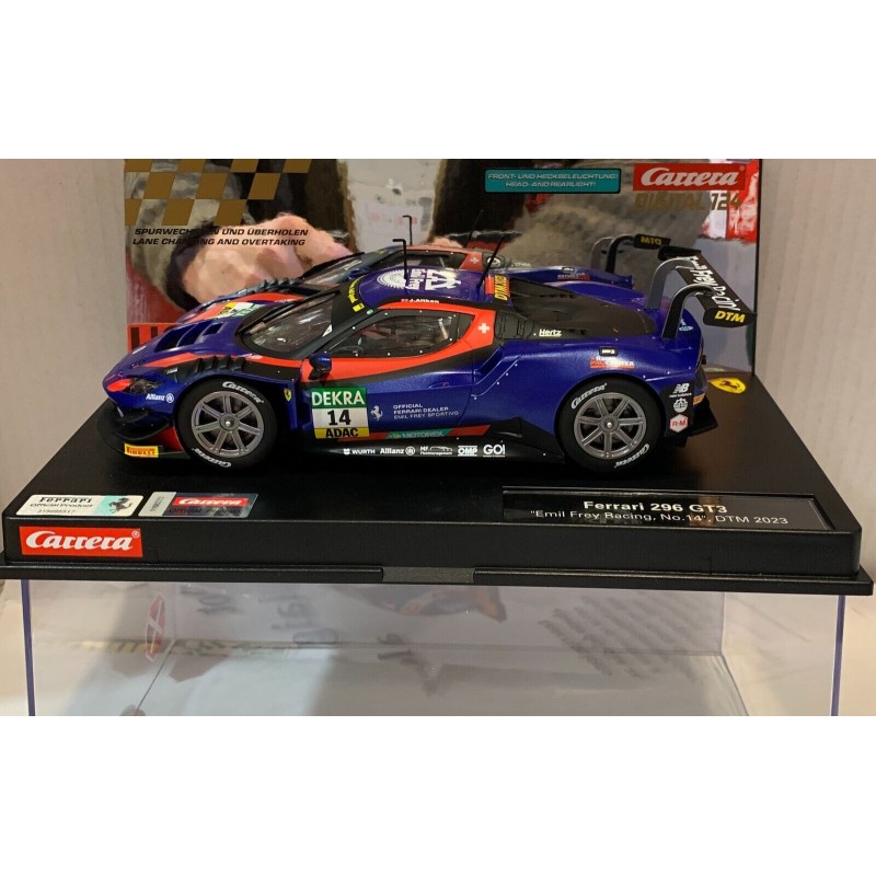 SLOT CAR CARRERA EXCLUSIV 23967 FERRARI 296 GT3 -14 DTM 2023 EMIL FREY RACING