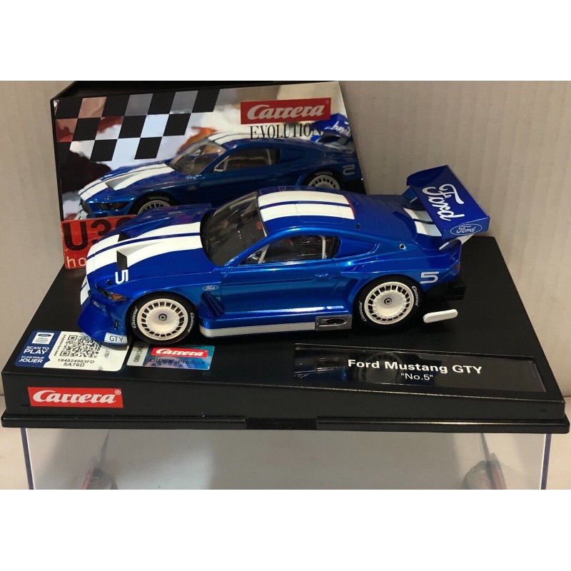 SLOT CAR CARRERA EVOLUTION 27751 FORD MUSTANG GTY -5 AZUL METALIZADO