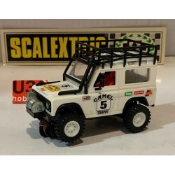 SLOT CAR SCX SCALEXTRIC EXIN STS 2205 LAND ROVER -5 TT 4x4 CAMEL BLANCO