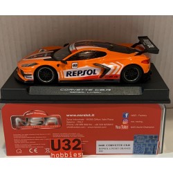 SLOT CAR NSR 0440 CORVETTE C8.R -40 REPSOL ORANGE LIVERY