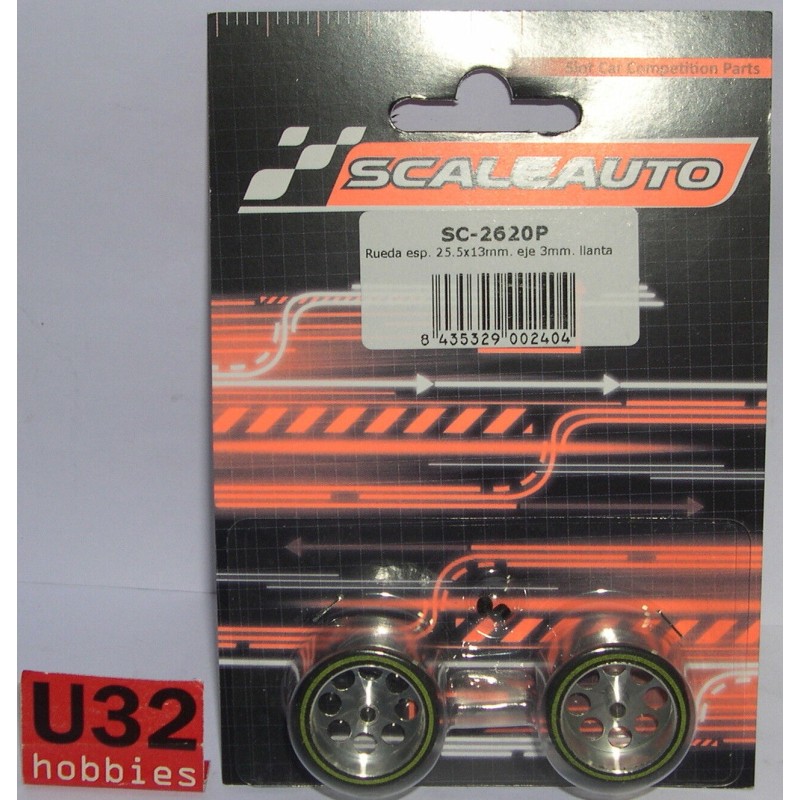 SCALEAUTO SC-2620P RUEDA ESPUMA 25.5x13mm LLANTA 21mm EJE 3mm ALIG. PROCOMP 2