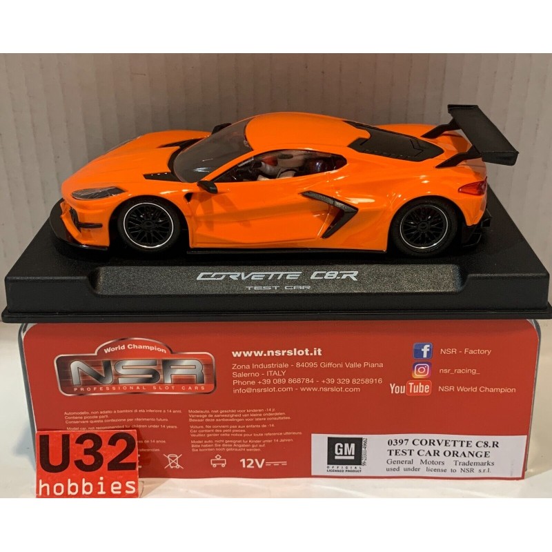 SLOT CAR NSR 0397 CORVETTE C8.R TEST CAR ORANGE