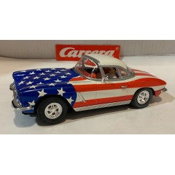 SLOT CAR CARRERA EXCLUSIV 20430 CHEVROLET CORVETTE CONVERT 62 STARS & STRIPES