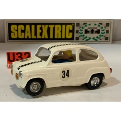 SLOT CAR SCALEXTRIC EXIN TC600  SEAT 600 -34 BLANCO CHASIS BLANCO PRIMERA SERIE