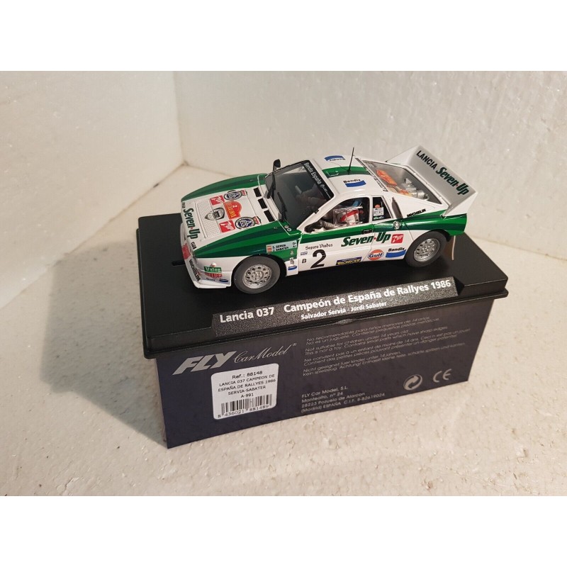 SLOT CAR FLY 88148 A-991 LANCIA 037 -2 CAMPEON ESPAÑA 1986 SERVIA - SABATER *