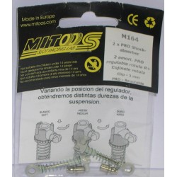 MITOOS M164 AMORTIGUADOR REGULABLE  ROTULA FIJACION CHASIS 3mm 2 UNIDADES