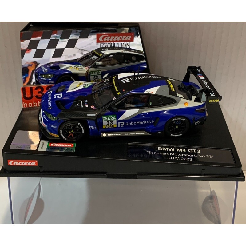 SLOT CAR CARRERA EVOLUTION 27773 BMW M4 GT3 -33 DTM 2023 SCHUBERT MOTORSPORT