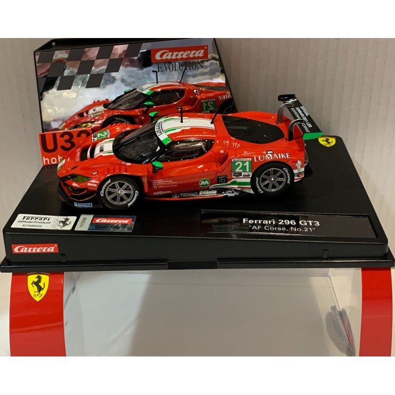 SLOT CAR CARRERA EVOLUTION 27762 FERRARI 296 GT3 -21 AF CORSE MANN-COMPANC