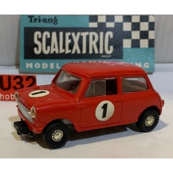 SLOT CAR SCX TRIANG SCALEXTRIC C-76 MINI COOPER -1 ROJO  TRACCION DELANTERA