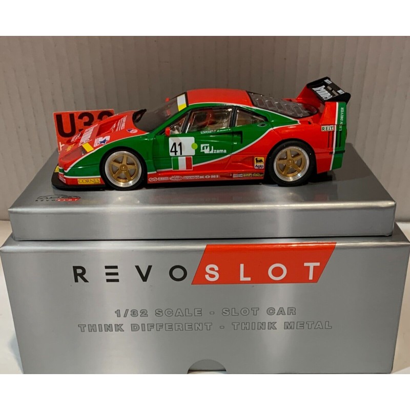 SLOT CAR REVOSLOT RS-0223 FERRARI F40 -41 TEAM ENNEA S.R.L. BRUMMEL LE MANS 1995