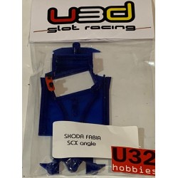 U3D CHASIS 3D SKODA FABIA ANGLEWINDER AZUL SCALEXTRIC