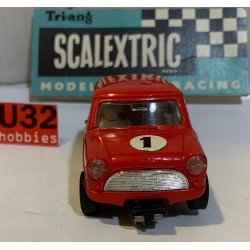 SLOT CAR SCX TRIANG SCALEXTRIC C-76 MINI COOPER -1 ROJO  TRACCION DELANTERA