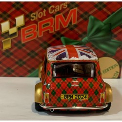 SLOT CAR BRM-S03  1/24 MINI COOPER -25 XMAS EDITION 2024 GOLD LIMITED.EDITION