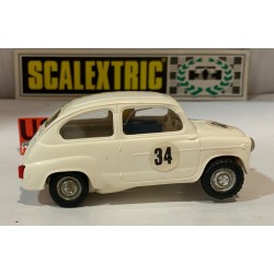 SLOT CAR SCALEXTRIC EXIN TC600  SEAT 600 -34 BLANCO CHASIS BLANCO PRIMERA SERIE