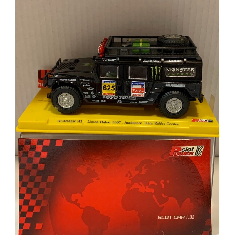 SLOT CAR POWER SLOT HUMMER H1 -625 TT LISBOA DAKAR 2007 ASIST.TEAM ROBBY GORDON