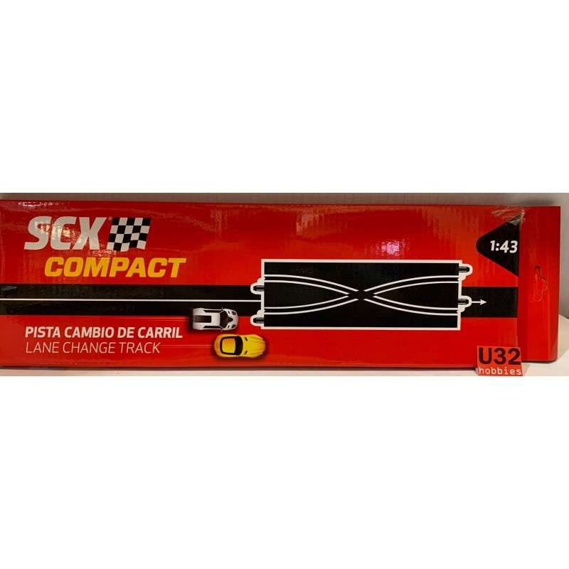 SLOT CAR SCX SCALEXTRIC COMPACT C10472X200 PISTA CAMBIO DE CARRIL 2 UNIDADES