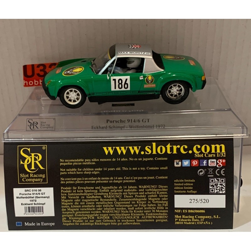 SLOT CAR SRC 016.08 PORSCHE 914/6 GT -186 WOLFENBUTTEL GERMANY 1972 E.SCHIMPF