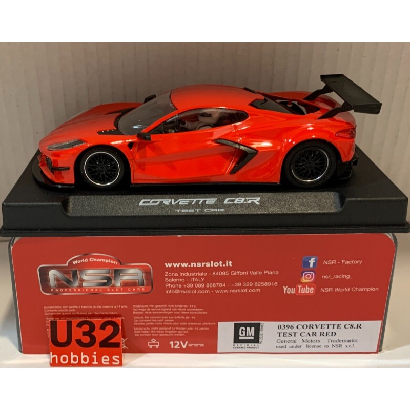 SLOT CAR NSR 0396 CORVETTE C8.R TEST CAR RED