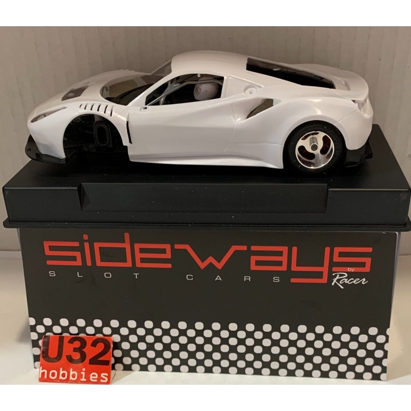 SLOT CAR RACER SIDEWAYS SWCAR08K FANTASY CAR 01 WHITE KIT MB